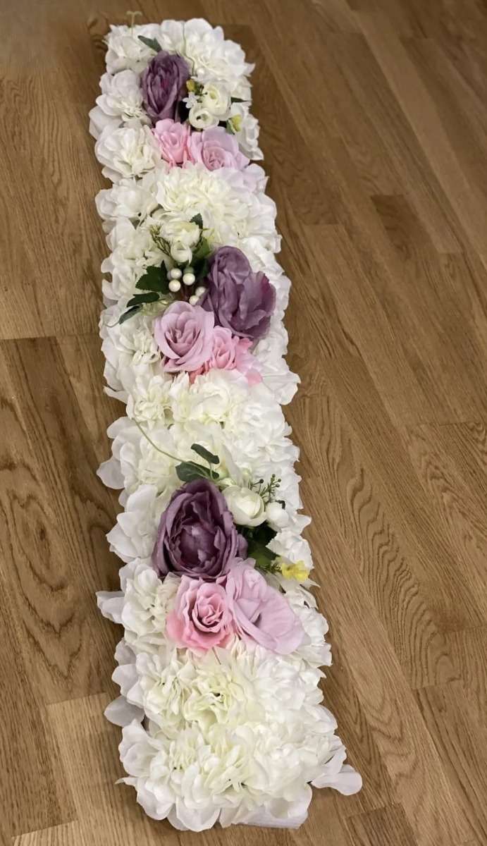 decor de botez — aranjament violet de 100 cm pentru cristelniță