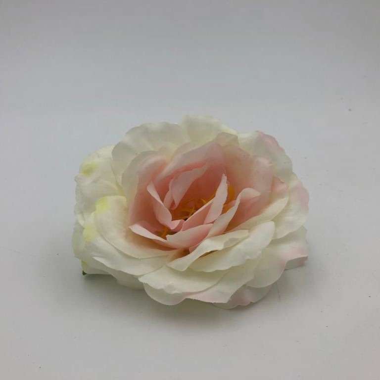 flori artificiale, cap de trandafir textil de 12 cm, roz pal