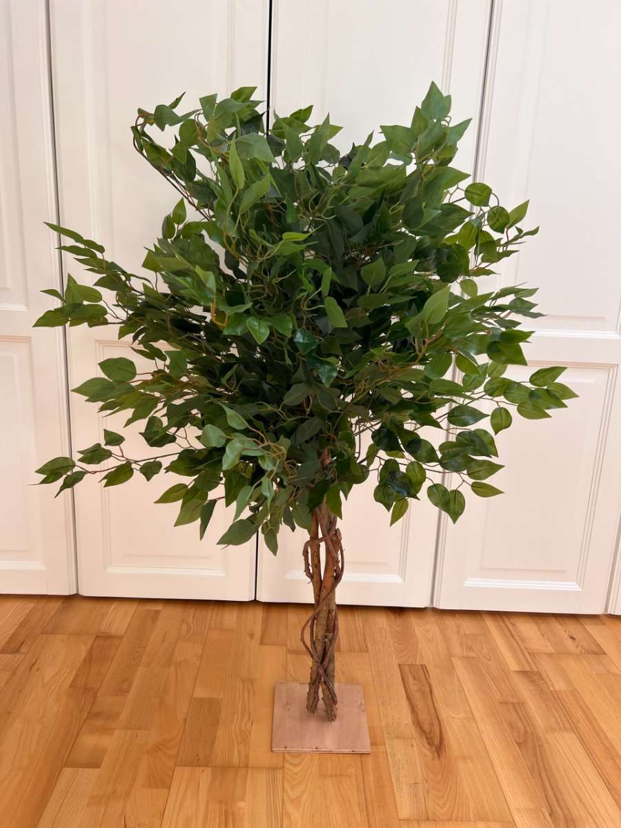 flori artificiale — ficus verde artificial de 1,20 m pentru colțul biroului