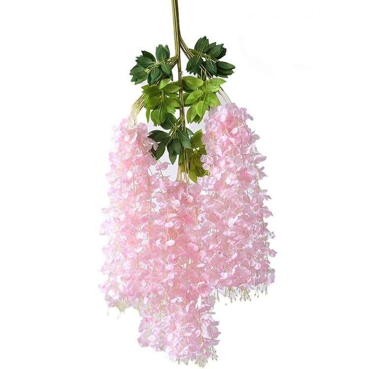 flori artificiale — set de 12 fire de ghirlandă visteria roz