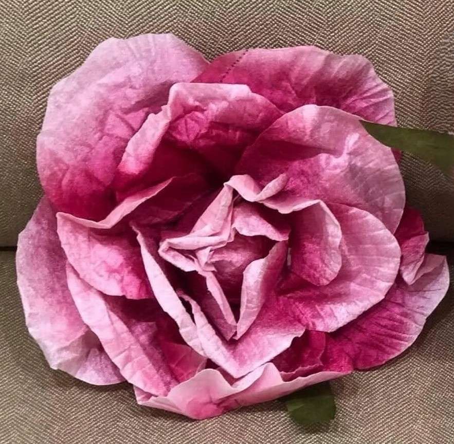 flori artificiale de calitate — floare gigant din catifea roz de 40 cm