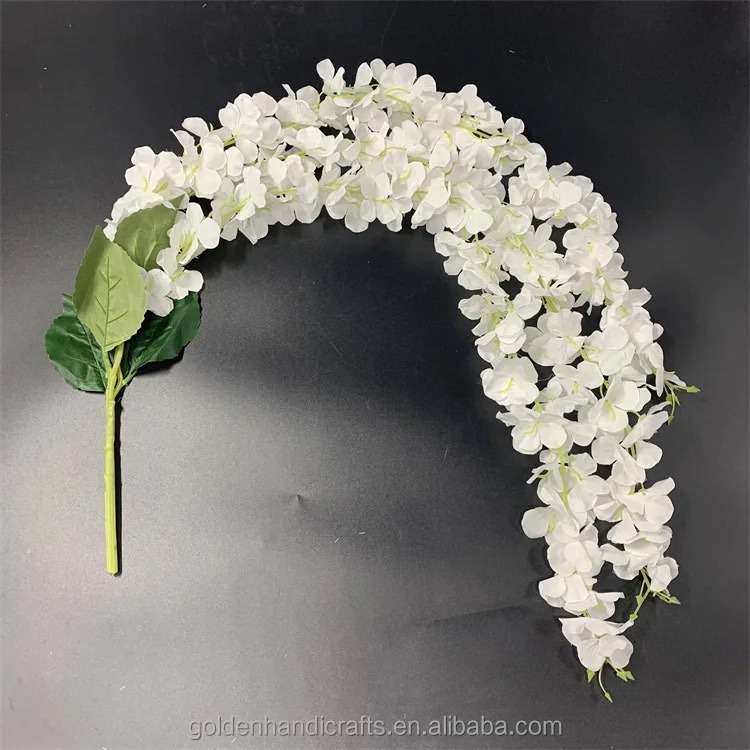 flori artificiale 2026 — ghirlandă de hortensie visteria albă, set de 3 fire