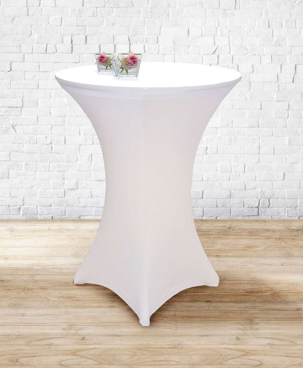 mobilier de evenimente — husă ivory pentru masă cocktail