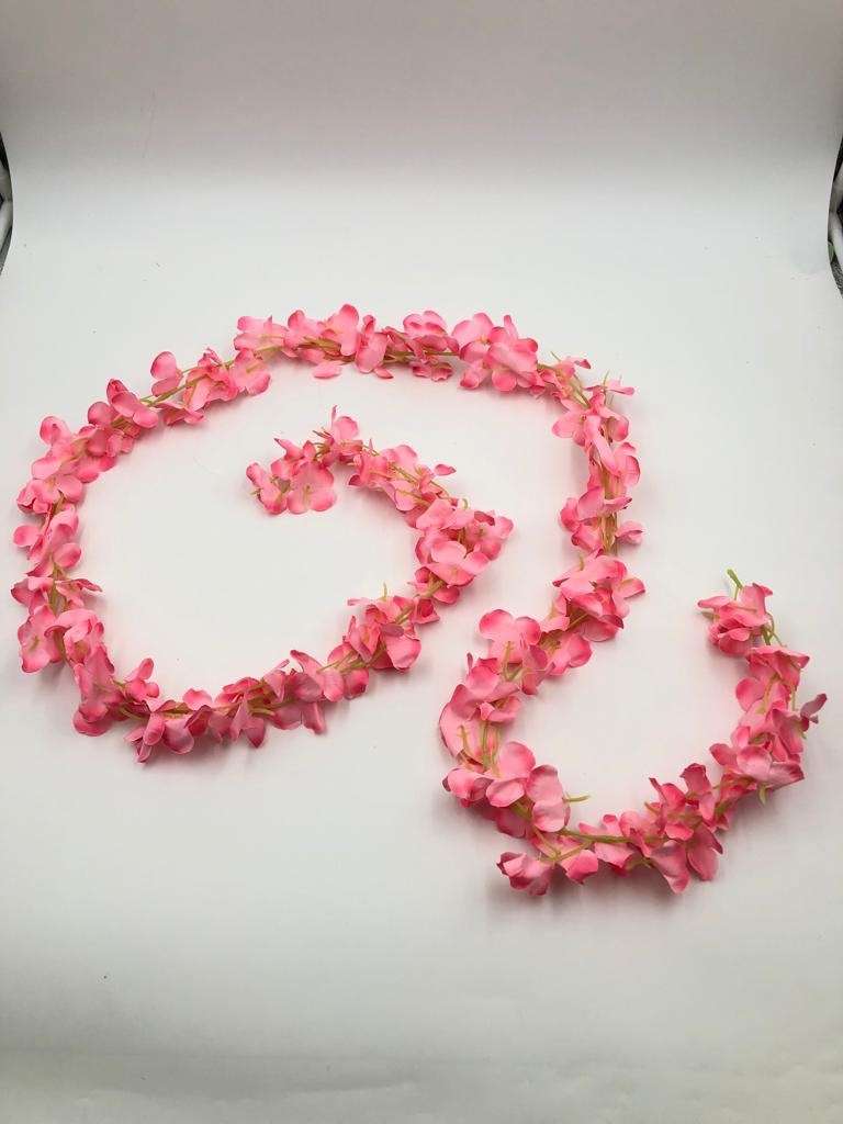 flori artificiale — set de 5 ghirlande de hortensie roz, 200 cm bucata