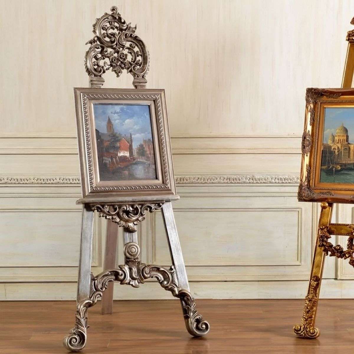 decor de nuntă — șevalet decorativ argintiu-șampanie de 160 cm pentru panoul de bun venit