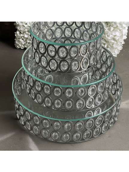 Set 3 Etajere Suport Tort – Cod 1816 – Argintiu