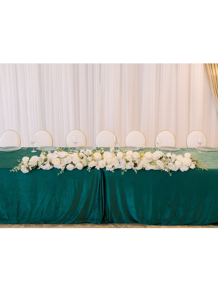 Aranjament floral 1 m pentru prezidiu sau arcade alb cu bujori si hortensii