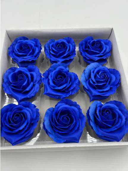 Trandafiri din sapun parfumat Borland blue  heart cutie 9 flori