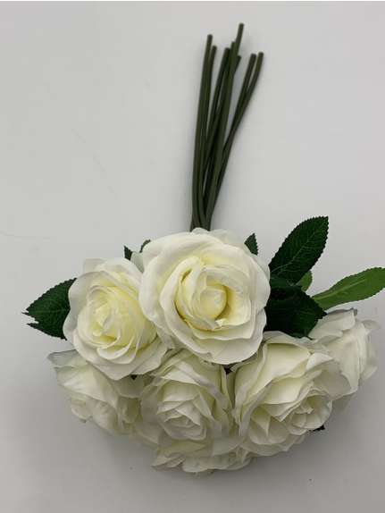 Trandafiri 2368 Alb buchet 9 fire