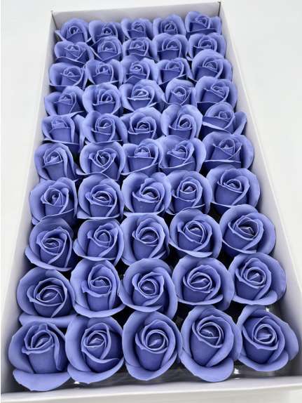 Trandafiri de sapun parfumat premium S1Deep Sea Orchid cutie 50 de flori