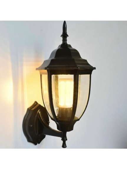 Felinar Electric de Perete 5018 Negru, IP67, Aluminiu si Sticla, E27