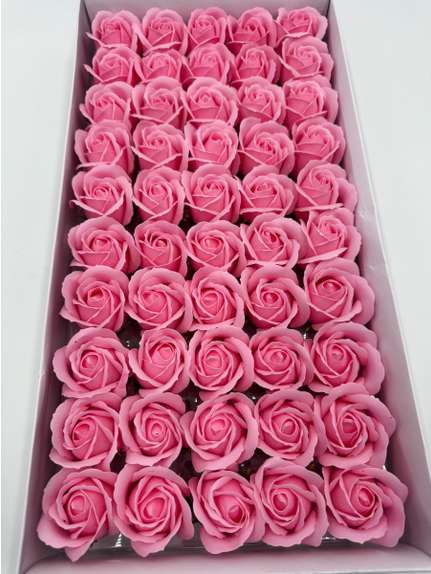 Trandafiri de sapun Medium Pink – Set 50 bucati