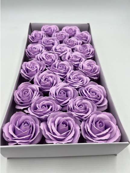 Trandafiri de sapun parfumat S5 Lilac cutie 25 de flori