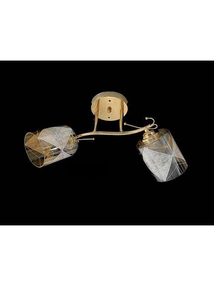 Lustra metal 9893A/2, 2 x E27, Gold + Transparent White Glass