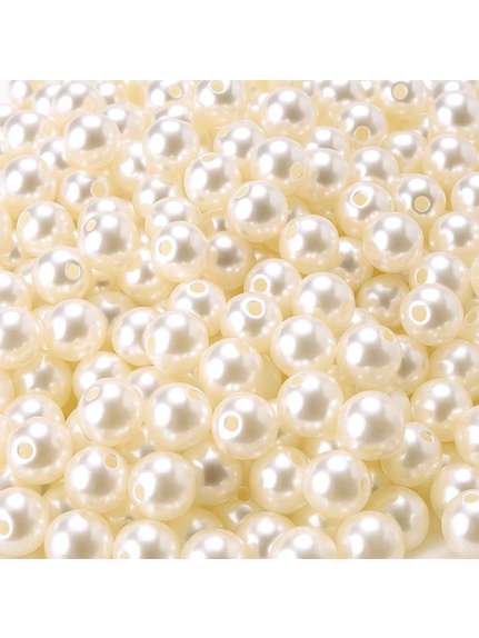 Perle cu gaură 6 mm – 5 000 buc, crem (cod 6286)