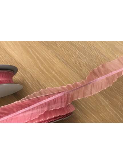 Rolă panglică organza crețată – 4 cm – Roz vintage