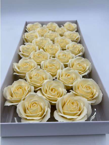 Trandafiri de sapun parfumat S5 Sampanie cutie 25 de flori