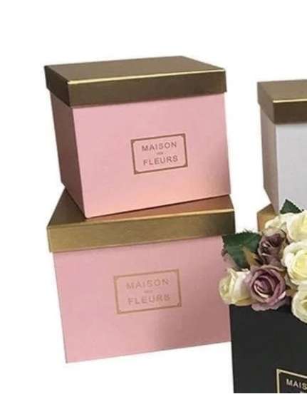 Set 3 cutii pătrate – cod W6846, Roz