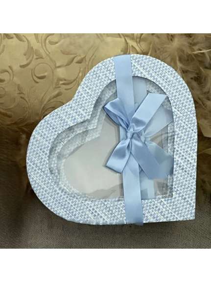 Set 3 cutii inimă – cod 7770, Bleu, cu textura