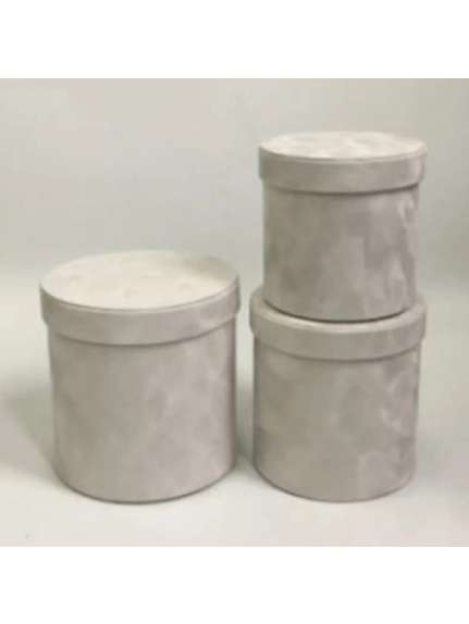 Set 3 Cutii din Catifea – Mărimi Diferite – Cod 7226 Alb