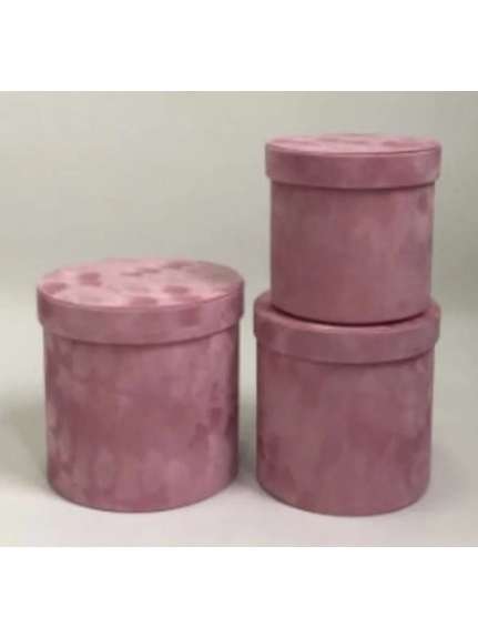 Set 3 Cutii din Catifea – Mărimi Diferite – Cod 7226 Roz