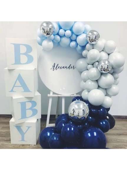 Set 4 Cuburi BABY – Albastru | MDF  