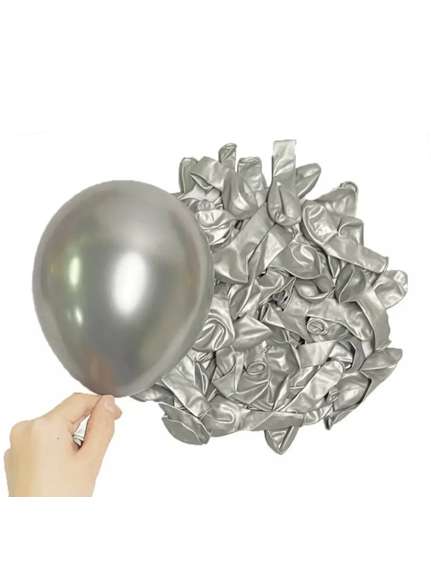 Set 50 baloane sidefate chrome 30 cm -12 inch Argintiu sidef