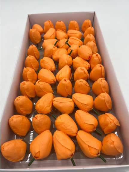 Lalele de sapun shallow orange MIC cutie 50 de capete