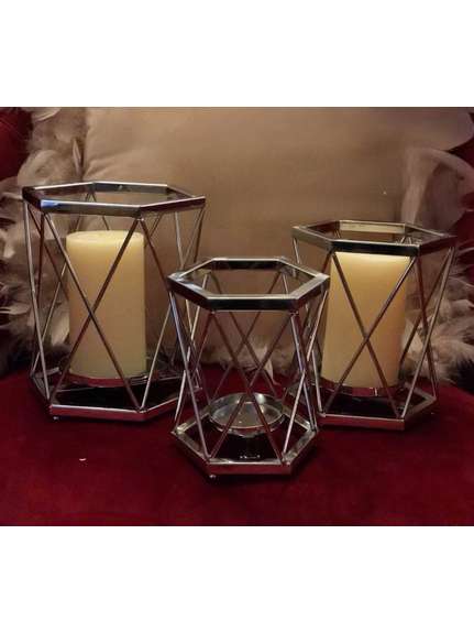 Suport lumanare CS029 Argintiu mic 15 cm