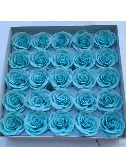 Set 25 Trandafiri de Sapun Parfumati 7cm Z-36 Light Blue – aspect criogenat