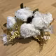 Bujori organza 4017 Alb buchet 13 fire