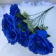 Trandafiri cu bobite F16 Royal blue buchet 7 fire