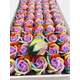 Trandafiri de sapun parfumat premium Rainbow purple -7culori cutie 50 de flori