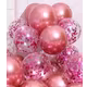 Set 50 Baloane cu Confetti Pink Fucsia – 30 cm