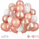 Set 50 Baloane cu Confetti – Rose Gold
