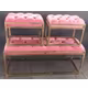 Set bancheta si 2 taburete catifea roz